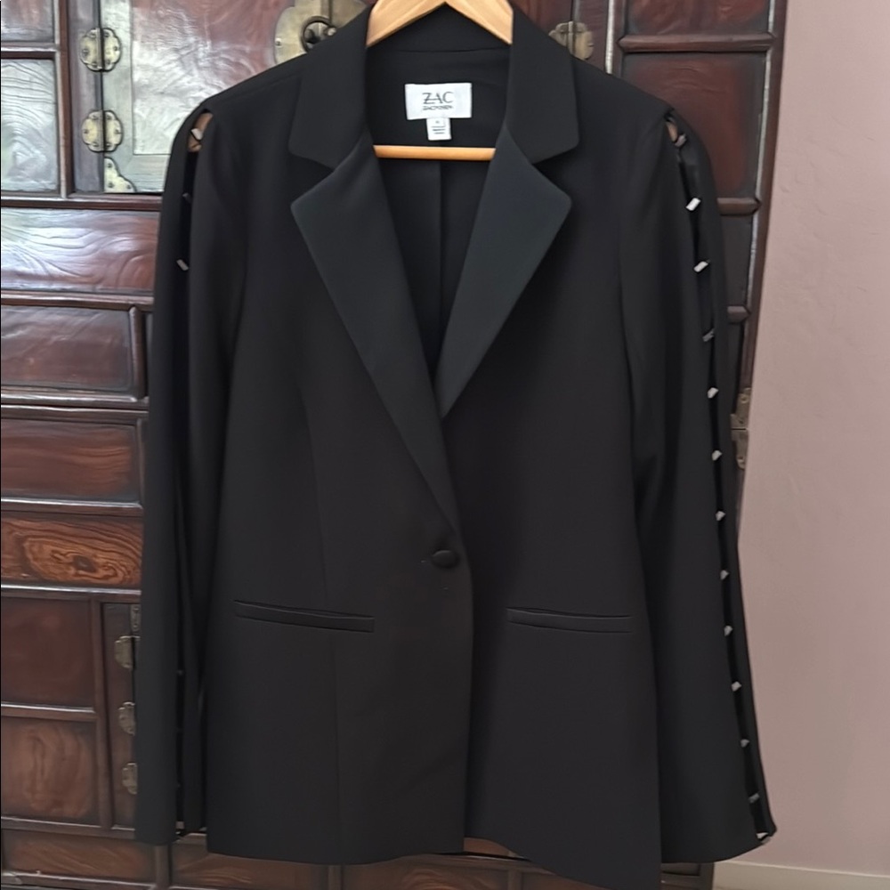 Zac Posen Black Women's Blazer with Cutout Sleeves